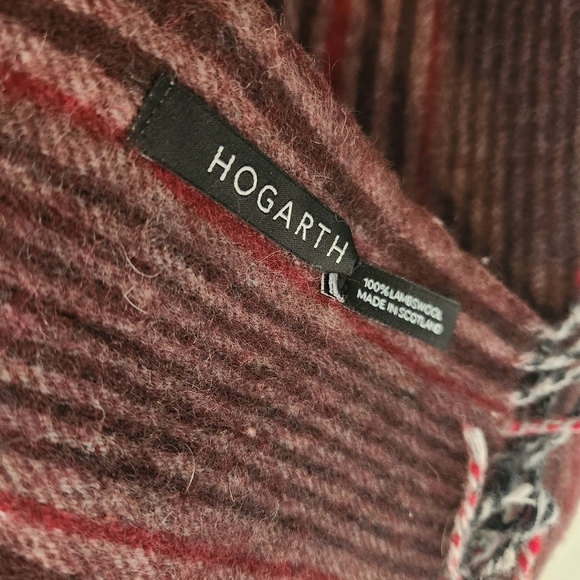 Hogarth Lambswool Scarf - Made in Scotland, Beautiful Stripe, Scottish Wool Mens - Picture 2 of 6